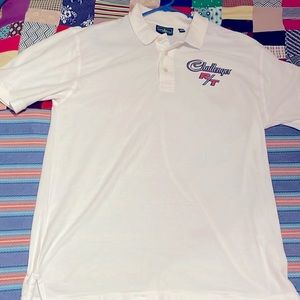 Outer Bank white short sleeve oxford. XL Challenger R/T logo